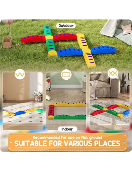 AIYAPLAY 12PCs Kids Balance Beam Stepping Stones w/ Non-Slip Foot Pads 347-024V00MX - pic 106413 | FastDaddyshop