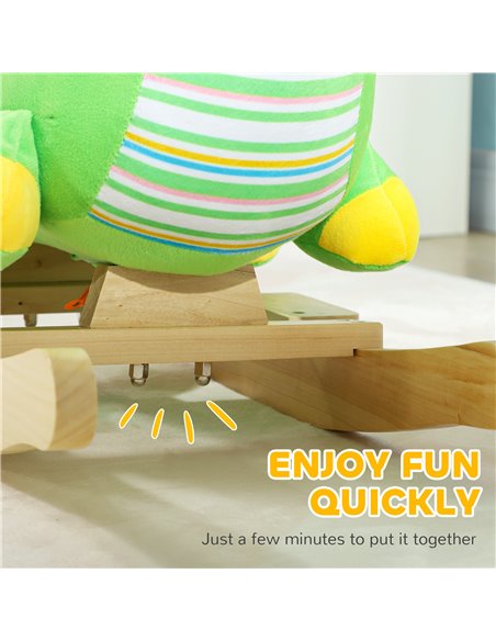 AIYAPLAY Baby Rocking Dinosaur with Animal Sounds, Safety Belt, Wooden Base, for Toddlers 18-36 Months, Green 330-180V00GN - pic 106420 | FastDaddyshop