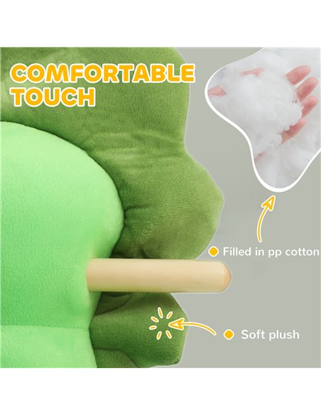 AIYAPLAY Baby Rocking Dinosaur with Animal Sounds, Safety Belt, Wooden Base, for Toddlers 18-36 Months, Green 330-180V00GN - pic 106421 | FastDaddyshop