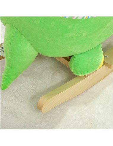 AIYAPLAY Baby Rocking Dinosaur with Animal Sounds, Safety Belt, Wooden Base, for Toddlers 18-36 Months, Green 330-180V00GN