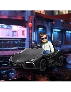 AIYAPLAY Lamborghini Revuelto Licensed 12V Ride on Car w/ Butterfly Doors, Transport Wheels, Suspension, Remote Control, Black 3 2