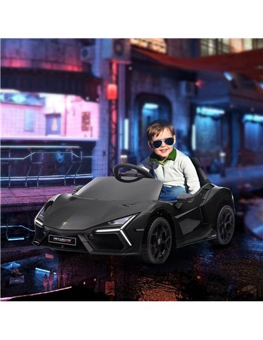 AIYAPLAY Lamborghini Revuelto Licensed 12V Ride on Car w/ Butterfly Doors, Transport Wheels, Suspension, Remote Control, Black 3