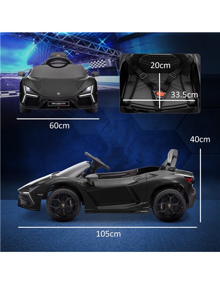 AIYAPLAY Lamborghini Revuelto Licensed 12V Ride on Car w/ Butterfly Doors, Transport Wheels, Suspension, Remote Control, Black 3 - pic 106426 | FastDaddyshop