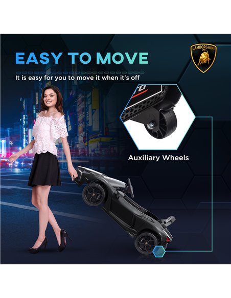 AIYAPLAY Lamborghini Revuelto Licensed 12V Ride on Car w/ Butterfly Doors, Transport Wheels, Suspension, Remote Control, Black 3 - pic 106428 | FastDaddyshop