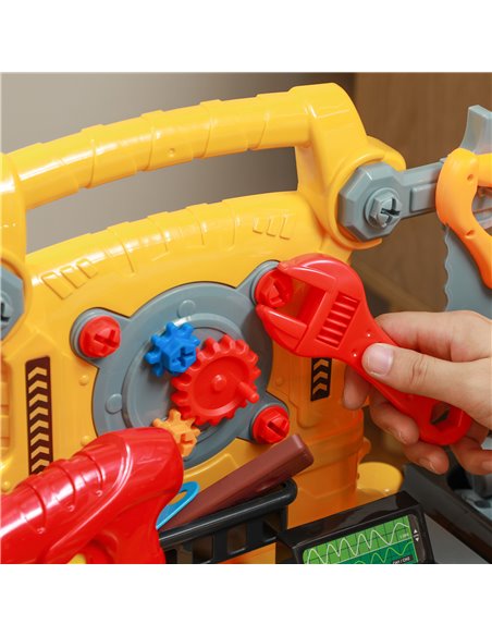 AIYAPLAY 102-Piece Kids Tool Bench with Electric Drill, Storage for Ages 3-6 Years, Yellow 350-163V00YL - pic 106441 | FastDaddyshop