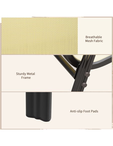 Outsunny Set of 4 Garden Dining Chair Set Stackable Outdoor Patio Furniture Set with High Back and Armrest, Beige - pic 10645 | FastDaddyshop