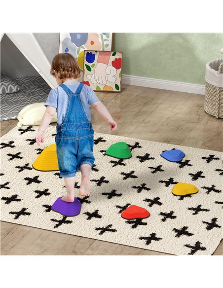 AIYAPLAY 6-Piece Heart-Shaped Kids Balance Stepping Stones and Motor Skills, Multicoloured 347-023V00MX - pic 106452 | FastDaddyshop