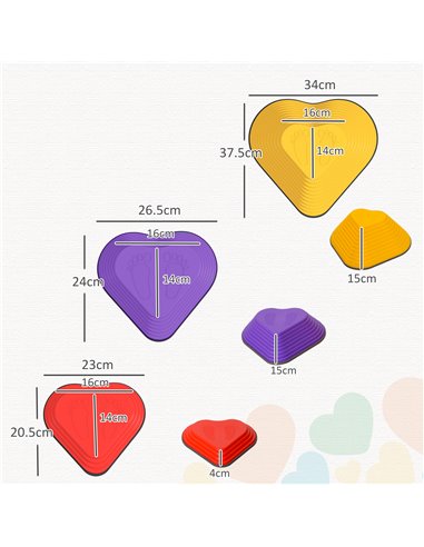AIYAPLAY 6-Piece Heart-Shaped Kids Balance Stepping Stones and Motor Skills, Multicoloured 347-023V00MX