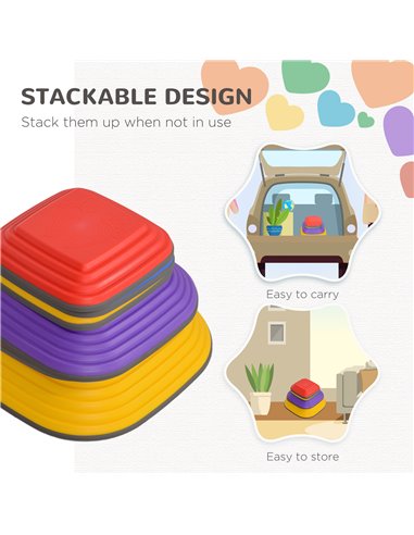 AIYAPLAY Balance Stepping Stones for Kids, 6PCs Non-Slip Stackable River Stones, Obstacle Courses for Balance & Motor Skills 347