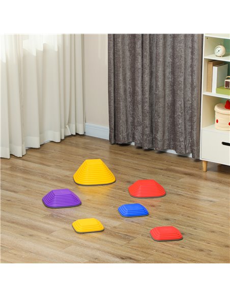 AIYAPLAY Balance Stepping Stones for Kids, 6PCs Non-Slip Stackable River Stones, Obstacle Courses for Balance & Motor Skills 347 - pic 106468 | FastDaddyshop