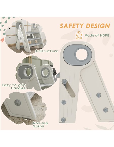 AIYAPLAY Foldable & Adjustable Toddler Tower with Handle, Non-Slip, Grey 315-006V00GY - pic 106474 | FastDaddyshop