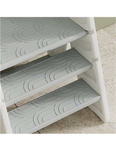AIYAPLAY Foldable & Adjustable Toddler Tower with Handle, Non-Slip, Grey 315-006V00GY