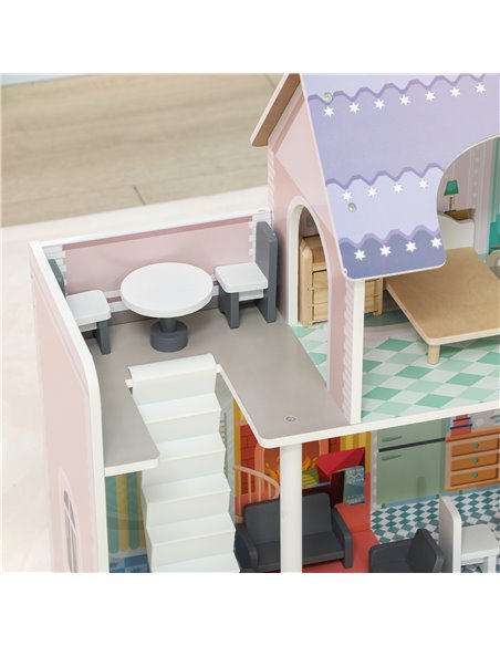 AIYAPLAY 2 Storey Dolls House with 13 Pieces Furniture, Play Set with Balcony, Gift for 3-6 Years Old 350-175V00MX - pic 106493 | FastDaddyshop