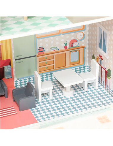 AIYAPLAY 2 Storey Dolls House with 13 Pieces Furniture, Play Set with Balcony, Gift for 3-6 Years Old 350-175V00MX
