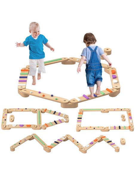 AIYAPLAY Wooden Balance Beam for Kids Build Coordination Agility and Strength 347-021V00MX - pic 106496 | FastDaddyshop