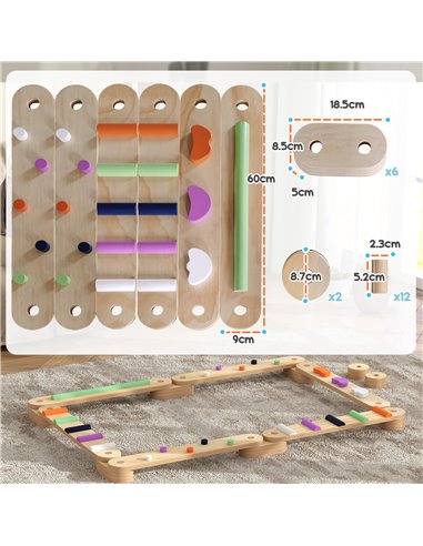 AIYAPLAY Wooden Balance Beam for Kids Build Coordination Agility and Strength 347-021V00MX