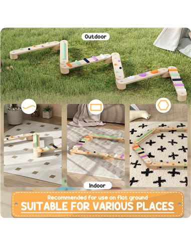 AIYAPLAY Wooden Balance Beam for Kids Build Coordination Agility and Strength 347-021V00MX
