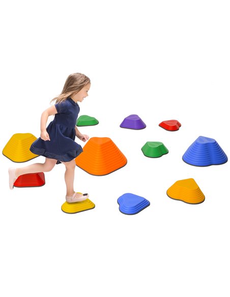 AIYAPLAY 11-Piece Heart-Shaped Kids Balance Stepping Stones and Motor Skills, Multicoloured 347-023V02MX - pic 106505 | FastDaddyshop
