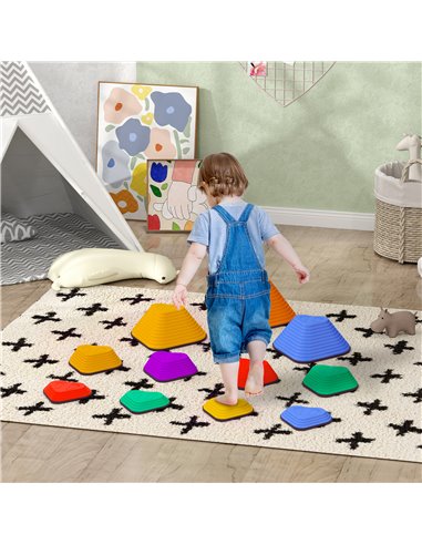 AIYAPLAY 11-Piece Heart-Shaped Kids Balance Stepping Stones and Motor Skills, Multicoloured 347-023V02MX