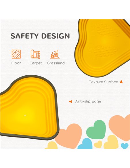 AIYAPLAY 11-Piece Heart-Shaped Kids Balance Stepping Stones and Motor Skills, Multicoloured 347-023V02MX - pic 106510 | FastDaddyshop