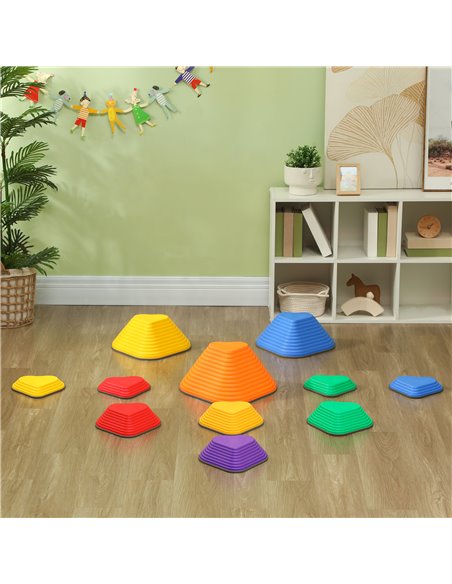 AIYAPLAY 11-Piece Heart-Shaped Kids Balance Stepping Stones and Motor Skills, Multicoloured 347-023V02MX - pic 106512 | FastDaddyshop