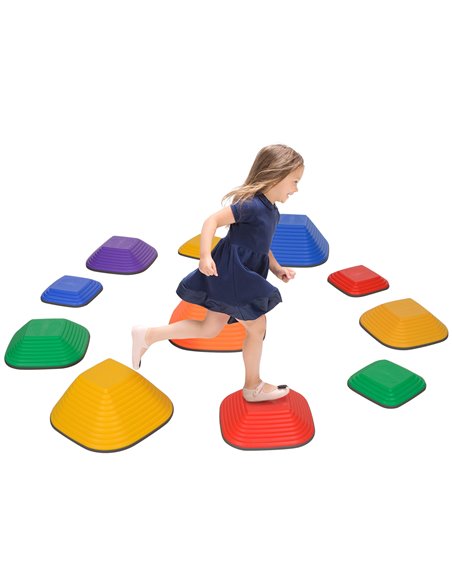AIYAPLAY Balance Stepping Stones for Kids, 11PCs Non-Slip Stackable River Stones, Obstacle Courses for Balance & Motor Skills 34 - pic 106541 | FastDaddyshop