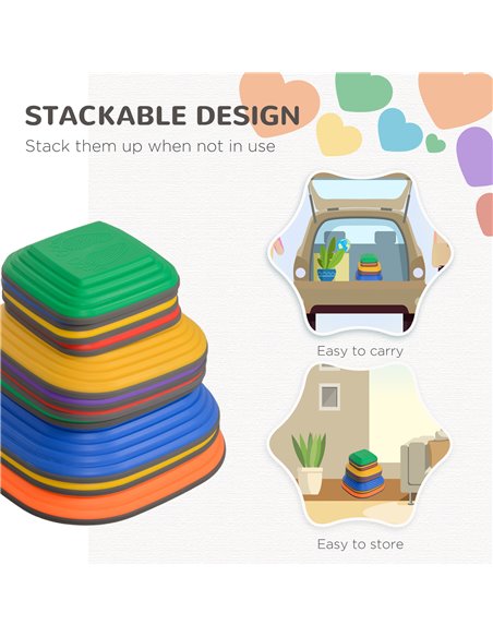 AIYAPLAY Balance Stepping Stones for Kids, 11PCs Non-Slip Stackable River Stones, Obstacle Courses for Balance & Motor Skills 34 - pic 106545 | FastDaddyshop