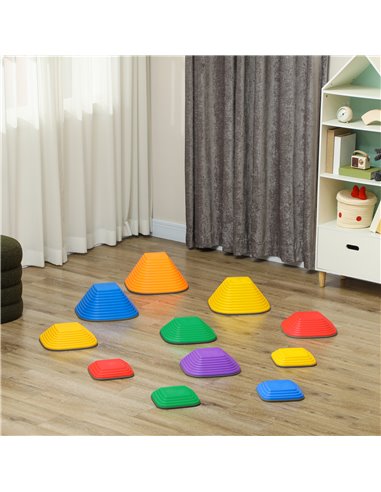 AIYAPLAY Balance Stepping Stones for Kids, 11PCs Non-Slip Stackable River Stones, Obstacle Courses for Balance & Motor Skills 34