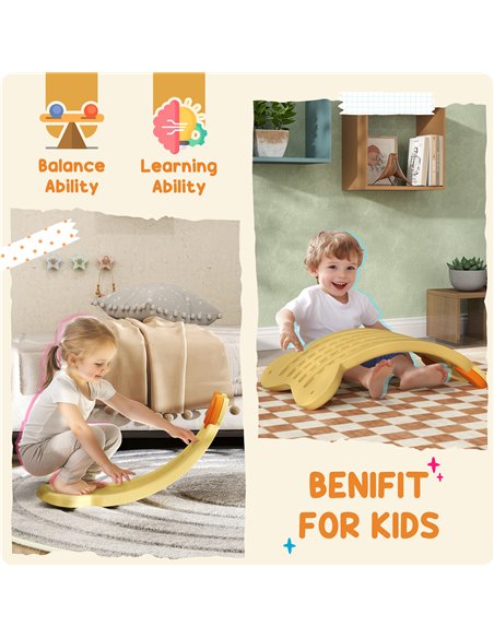 AIYAPLAY Balance Board for Kids Balance Training & Sensory Play, Yellow 331-076V00YL - pic 106563 | FastDaddyshop