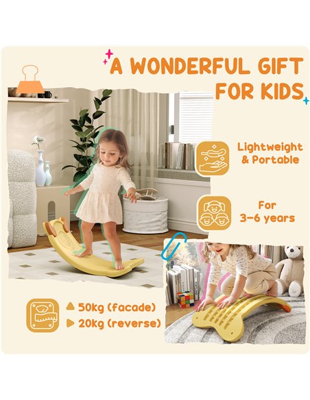 AIYAPLAY Balance Board for Kids Balance Training & Sensory Play, Yellow 331-076V00YL - pic 106564 | FastDaddyshop
