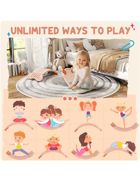 AIYAPLAY Balance Board for Kids Balance Training & Sensory Play, Pink 331-076V00PK - pic 106571 | FastDaddyshop
