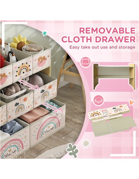 AIYAPLAY 3-Tier Kids Storage Unit with 9 Non-Woven Fabric Boxes for Toys, Books for Bedroom, Nursery, Yellow 311-090V00YL - pic 106590 | FastDaddyshop