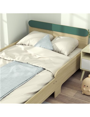 AIYAPLAY Toddler Bed with Safety Rail for Ages 3-10 Years, 195 x 103 x 60.5cm, Green 313-017V00GN