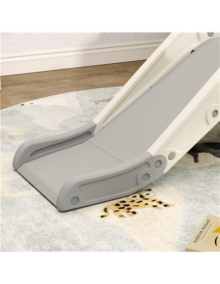 AIYAPLAY 3 in1 Kids Slide with Basketball Hoop, Climber, Anti-slip Steps for Toddlers Age 2-5, Cream White 331-080V00CW - pic 106638 | FastDaddyshop