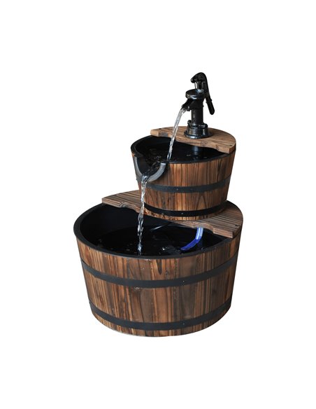 Outsunny Wooden Water Pump Fountain, 2 Tier-Fir Wood 844-097 - pic 106739 | FastDaddyshop