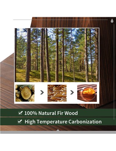 Outsunny Wooden Water Pump Fountain, 2 Tier-Fir Wood 844-097