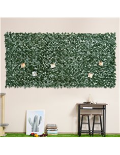 Outsunny 1-Piece Artificial Leaf Hedge Screen Privacy Fence Panel for Garden Outdoor Indoor Decor, Dark Green, 3M x 1.5M 844-201 2