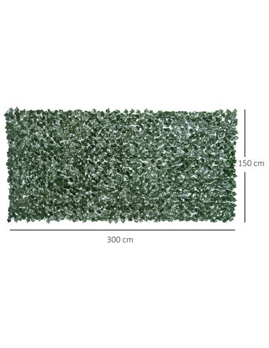 Outsunny 1-Piece Artificial Leaf Hedge Screen Privacy Fence Panel for Garden Outdoor Indoor Decor, Dark Green, 3M x 1.5M 844-201