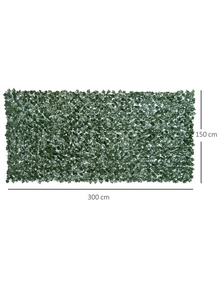 Outsunny 1-Piece Artificial Leaf Hedge Screen Privacy Fence Panel for Garden Outdoor Indoor Decor, Dark Green, 3M x 1.5M 844-201 - pic 106795 | FastDaddyshop
