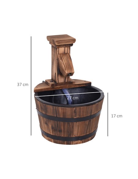 Outsunny Wood Barrel Patio Water Fountain Garden Decorative Ornament Water Feature with Electric Pump 844-216V01 - pic 106813 | FastDaddyshop