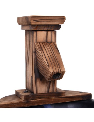 Outsunny Wood Barrel Patio Water Fountain Garden Decorative Ornament Water Feature with Electric Pump 844-216V01