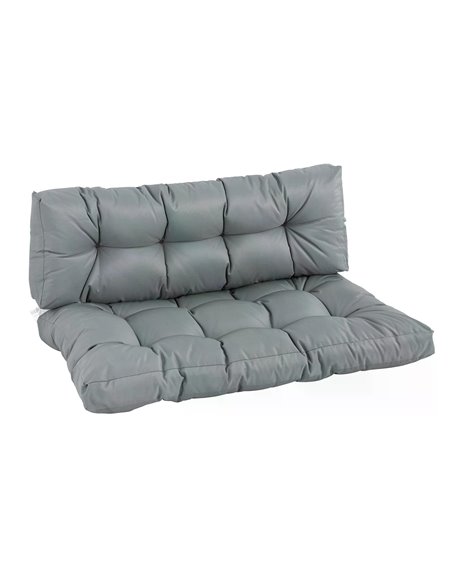 Outsunny 2Pcs Garden Tufted Pallet Cushions Seat Pad Back Cushion Indoor Outdoor Grey 84B-521V70 - pic 106929 | FastDaddyshop