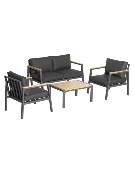 Outsunny 4 Piece Aluminium Garden Sofa Set with Padded Cushions, Coffee Table, Grey - pic 10693 | FastDaddyshop