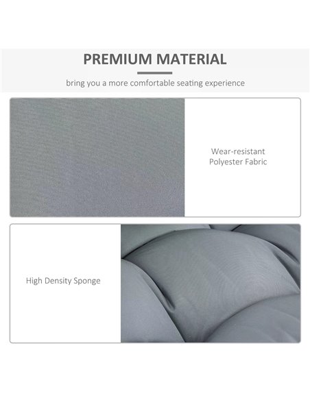 Outsunny 2Pcs Garden Tufted Pallet Cushions Seat Pad Back Cushion Indoor Outdoor Grey 84B-521V70 - pic 106931 | FastDaddyshop