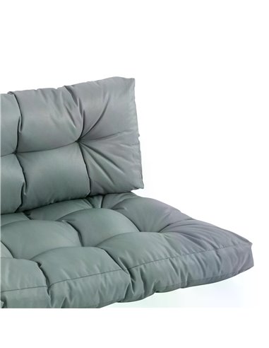 Outsunny 2Pcs Garden Tufted Pallet Cushions Seat Pad Back Cushion Indoor Outdoor Grey 84B-521V70