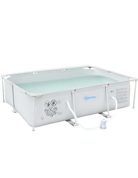 Outsunny Steel Frame Pool with Filter Pump, Filter Cartridge, Reinforced Sidewalls Rust Resistant Above Ground Swimming Pool 292 - pic 106964 | FastDaddyshop