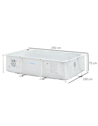 Outsunny Steel Frame Pool with Filter Pump, Filter Cartridge, Reinforced Sidewalls Rust Resistant Above Ground Swimming Pool 292