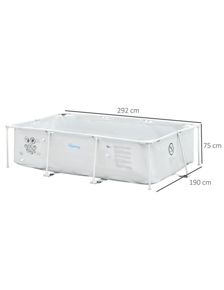 Outsunny Steel Frame Pool with Filter Pump, Filter Cartridge, Reinforced Sidewalls Rust Resistant Above Ground Swimming Pool 292 - pic 106966 | FastDaddyshop