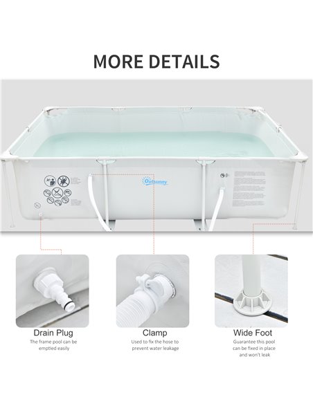 Outsunny Steel Frame Pool with Filter Pump, Filter Cartridge, Reinforced Sidewalls Rust Resistant Above Ground Swimming Pool 292 - pic 106969 | FastDaddyshop