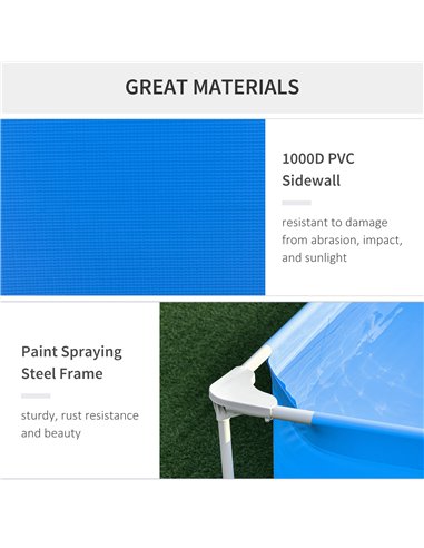 Outsunny Steel Frame Pool with Filter Pump, Filter Cartridge, Reinforced Sidewalls Rust Resistant Above Ground Swimming Pool 292